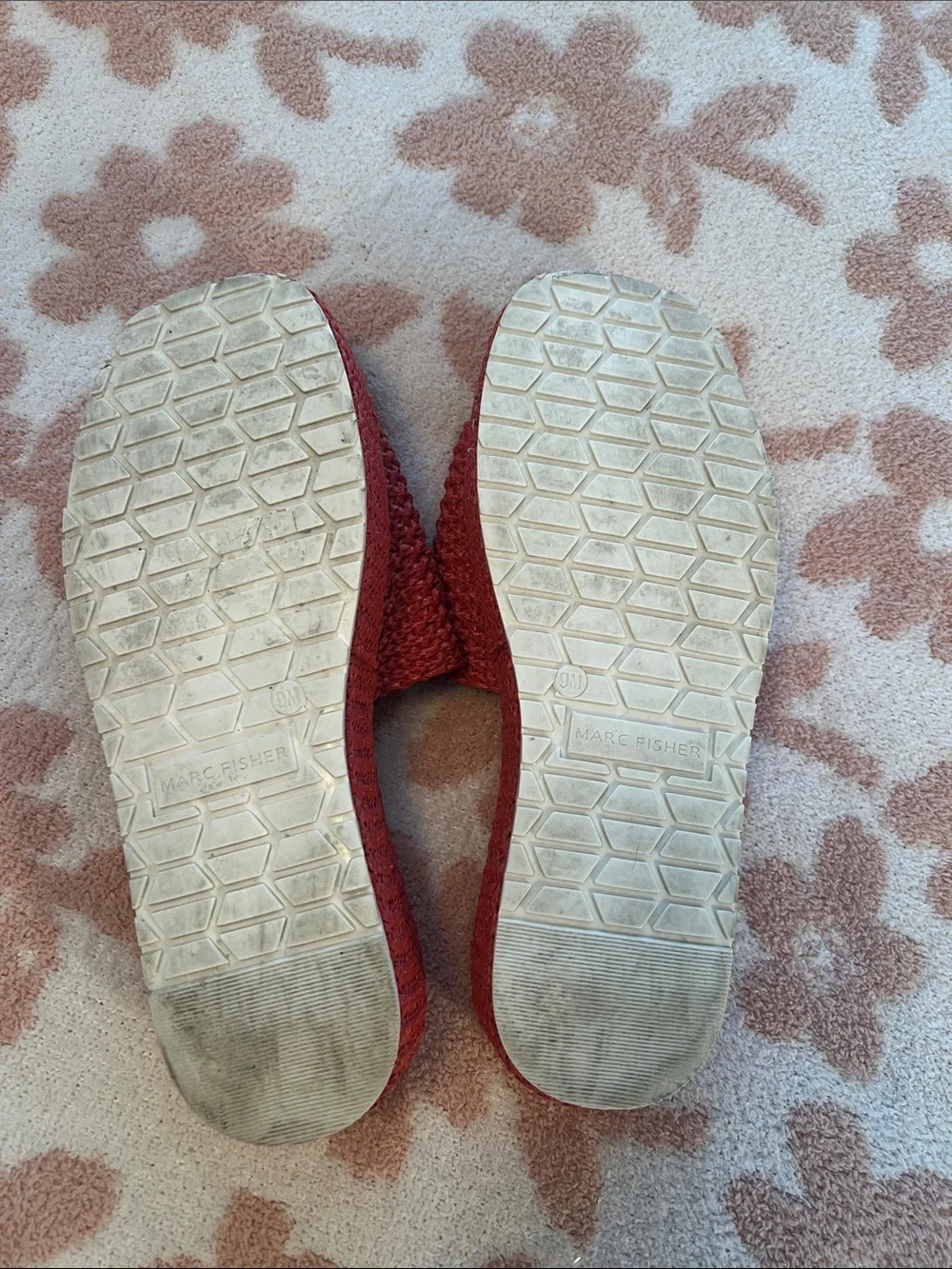Marc Fisher Red Woven Slide Mules - Picture 4 of 4